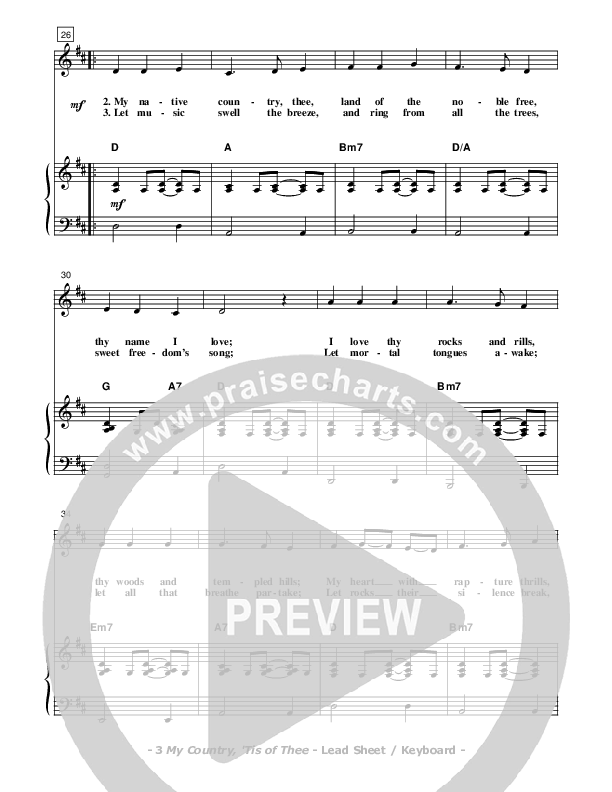 My Country Tis Of Thee Piano/Vocal (Don Chapman)