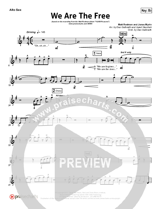 We Are The Free Alto Sax (Matt Redman)