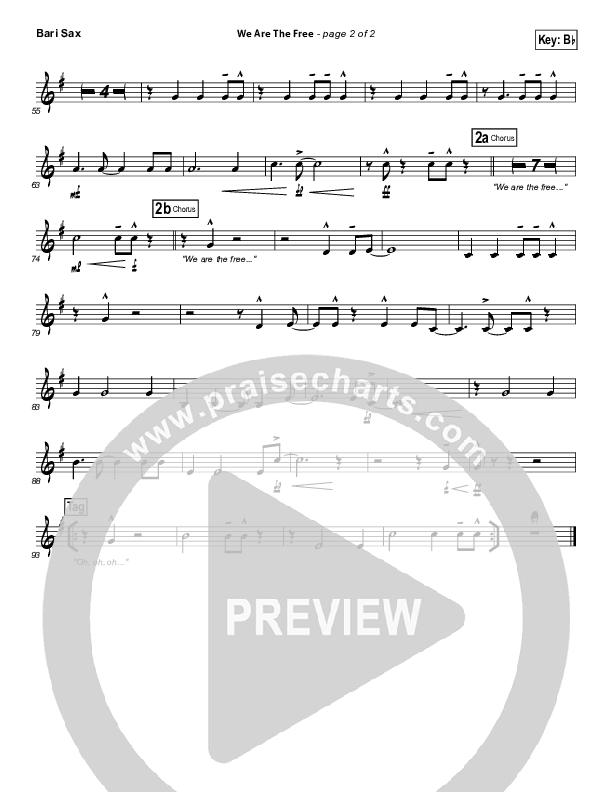 We Are The Free Bari Sax (Matt Redman)