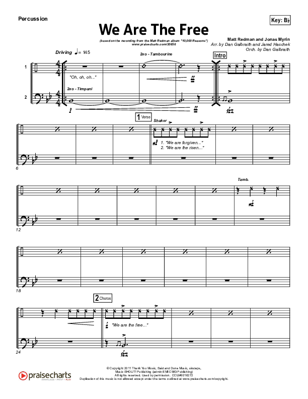 We Are The Free Percussion (Matt Redman)