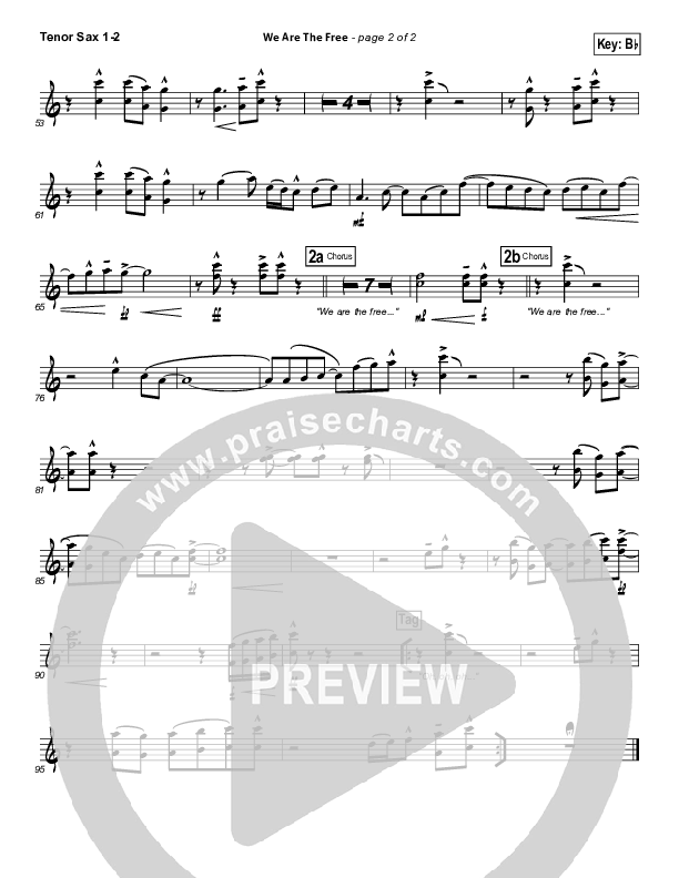 We Are The Free Tenor Sax 1/2 (Matt Redman)