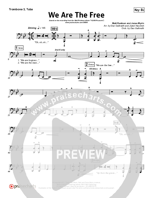 We Are The Free Trombone 3/Tuba (Matt Redman)