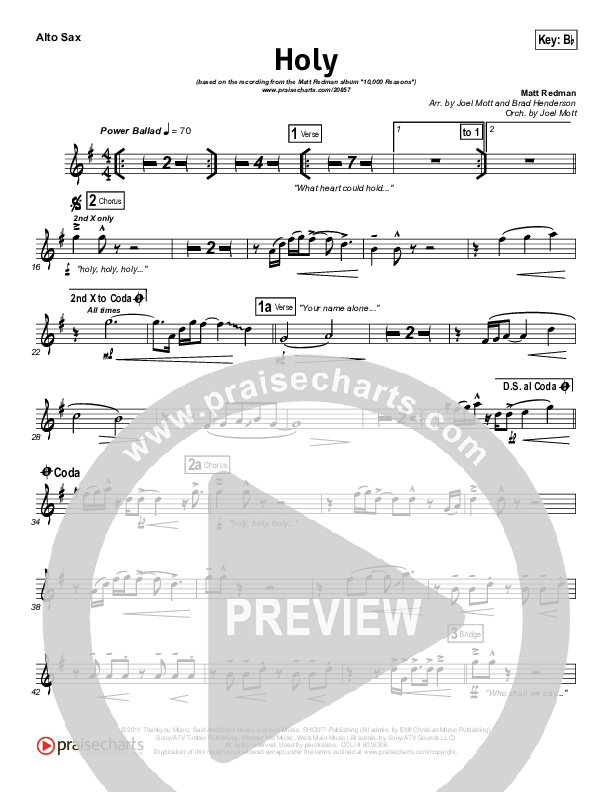 Holy Alto Sax (Matt Redman)