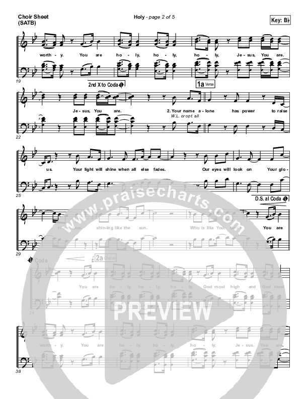 Holy Choir Sheet (SATB) (Matt Redman)