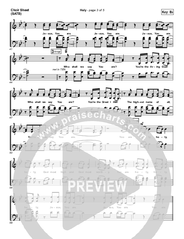 Holy Choir Sheet (SATB) (Matt Redman)