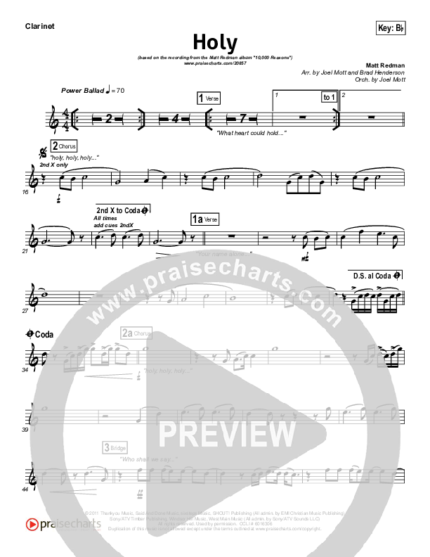 Holy Clarinet (Matt Redman)