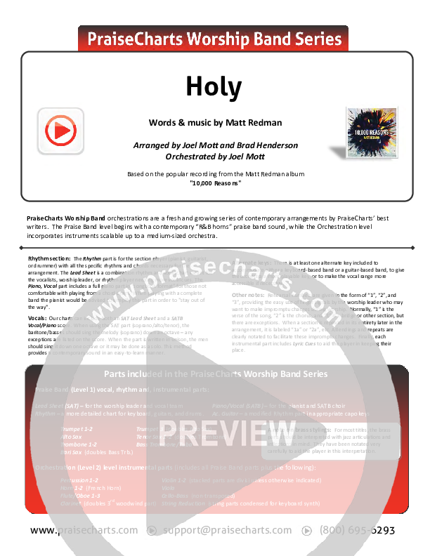 Holy Cover Sheet (Matt Redman)