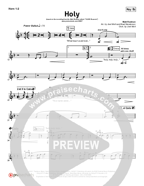 Holy French Horn 1/2 (Matt Redman)