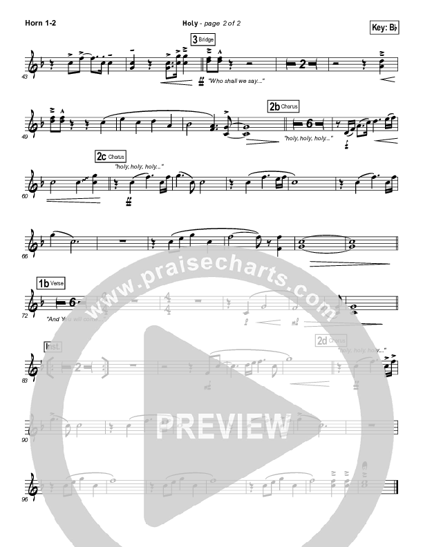 Holy French Horn 1/2 (Matt Redman)