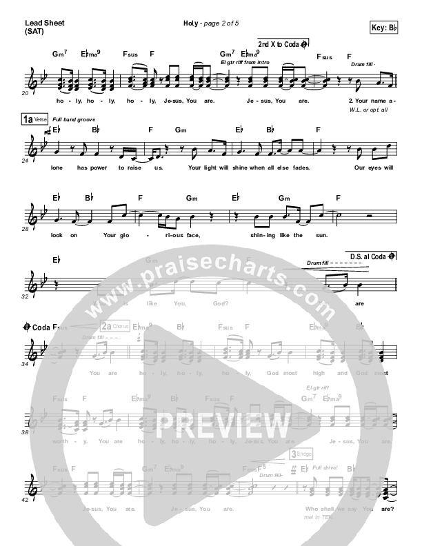 Holy Lead Sheet (SAT) (Matt Redman)