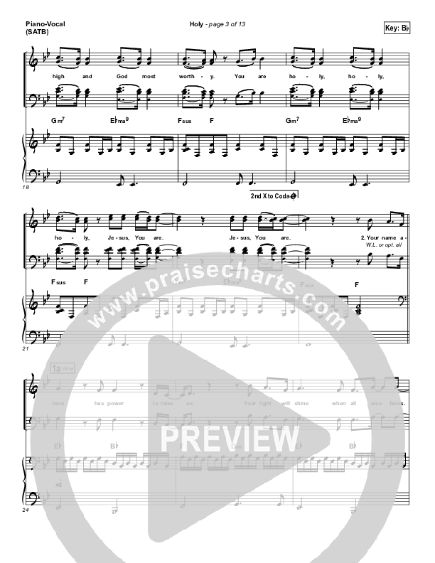 Holy Piano/Vocal (SATB) (Matt Redman)