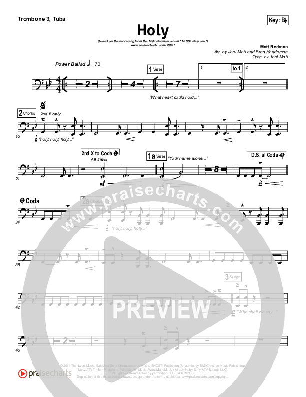 Holy Trombone 3/Tuba (Matt Redman)