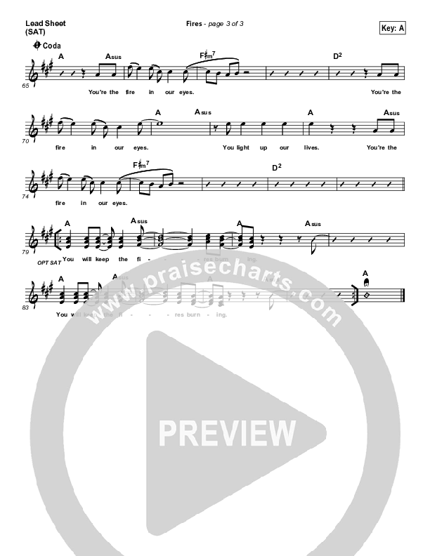 Fires Lead Sheet (SAT) (Matt Redman)