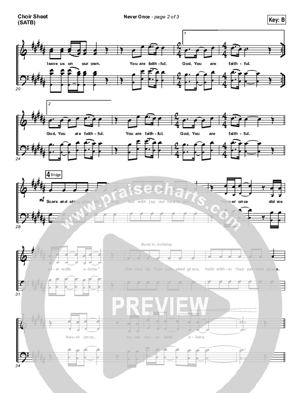Never Once Choir Vocals (SATB) (Matt Redman)