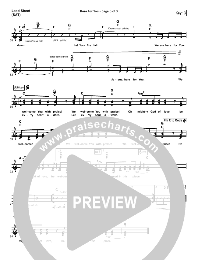 Here For You Orchestration (Matt Redman) - PraiseCharts