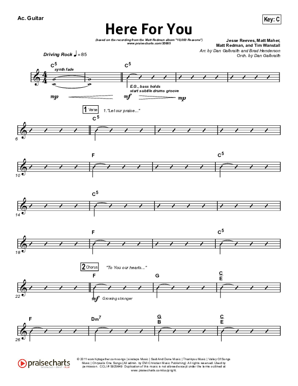 Here For You Acoustic Guitar (Matt Redman)