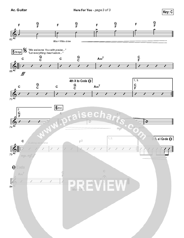 Here For You Acoustic Guitar (Matt Redman)