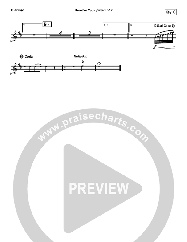 Here For You Clarinet (Matt Redman)