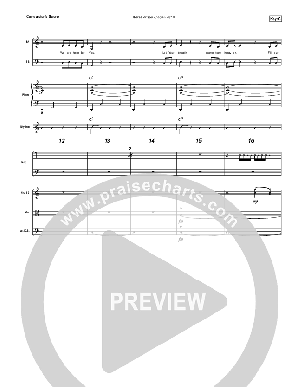 Here For You Conductor's Score (Matt Redman)