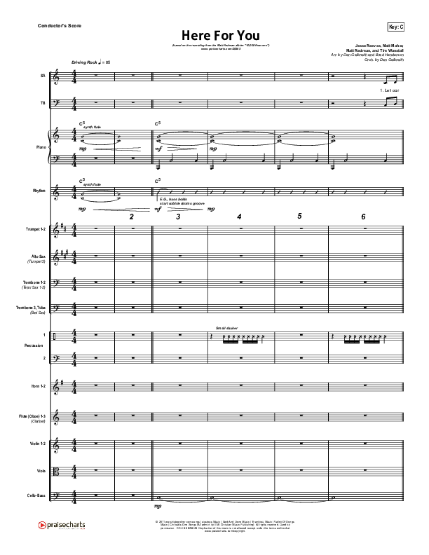 Here For You Conductor's Score (Matt Redman)