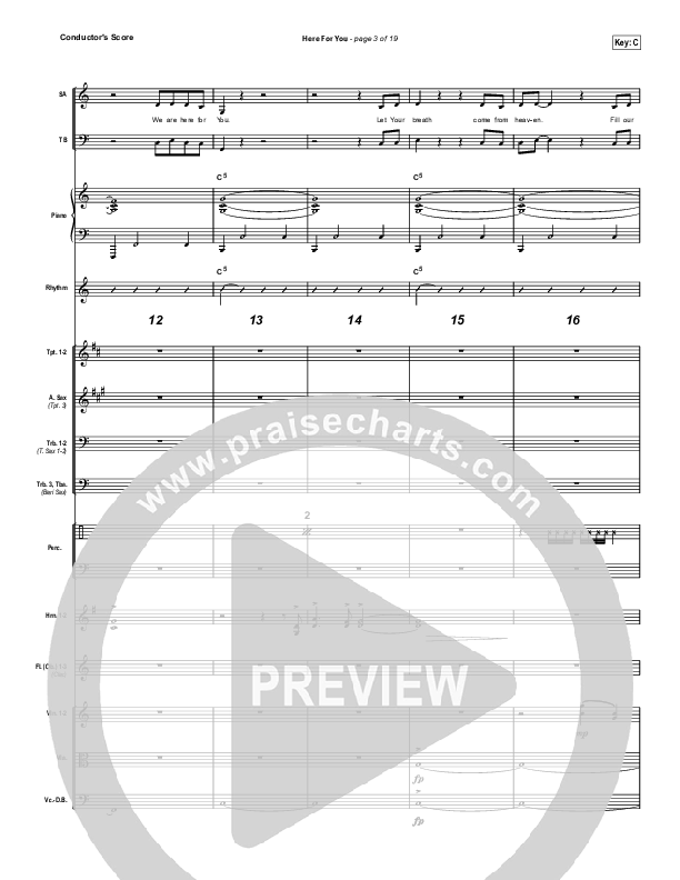 Here For You Conductor's Score (Matt Redman)