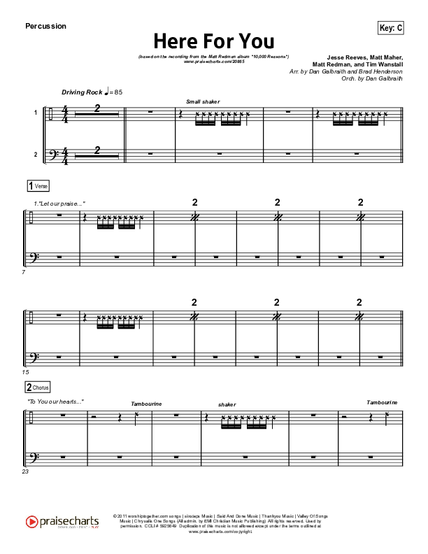 Here For You Percussion (Matt Redman)