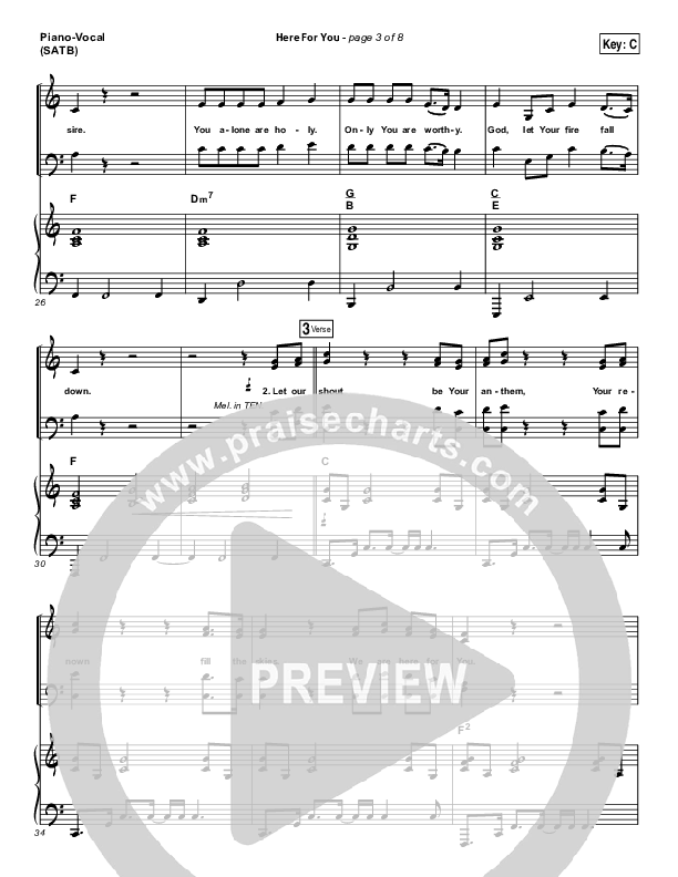 Here For You Sheet Music PDF (Matt Redman) - PraiseCharts