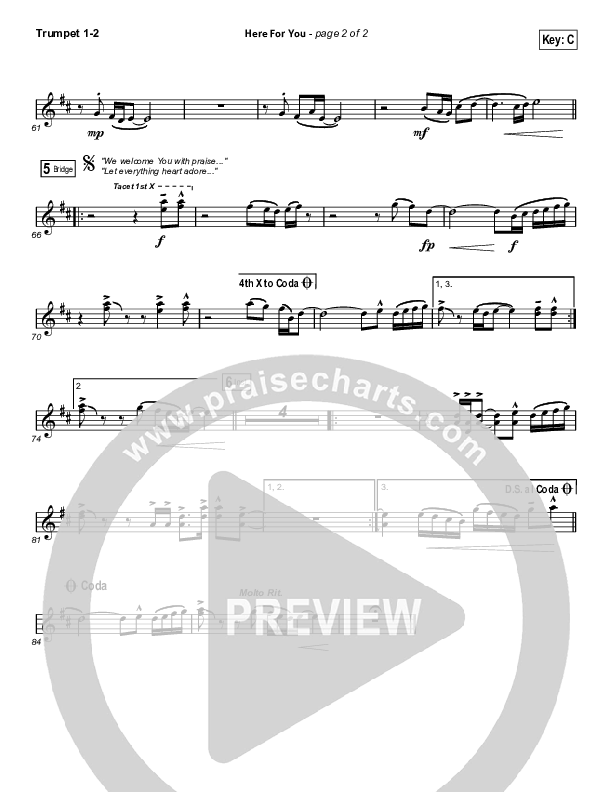 Here For You Trumpet 1,2 (Matt Redman)