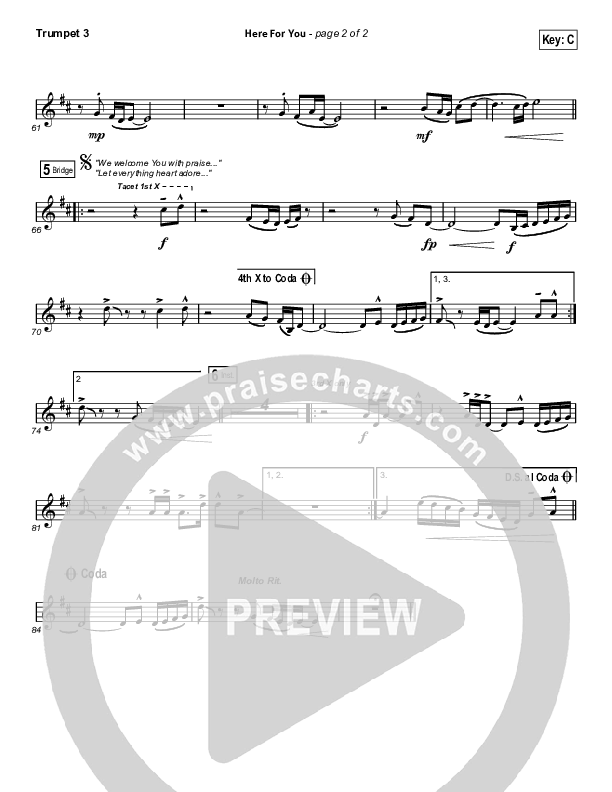 Here For You Trumpet 3 (Matt Redman)