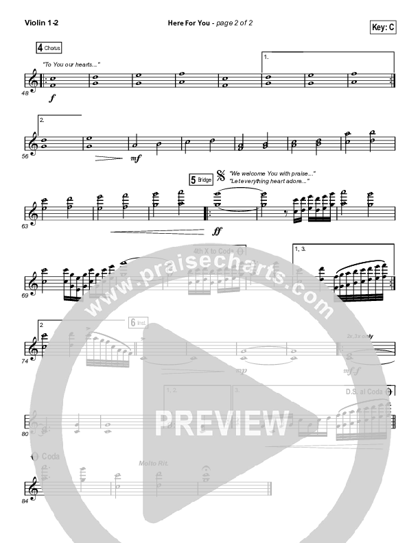 Here For You Violin 1/2 (Matt Redman)