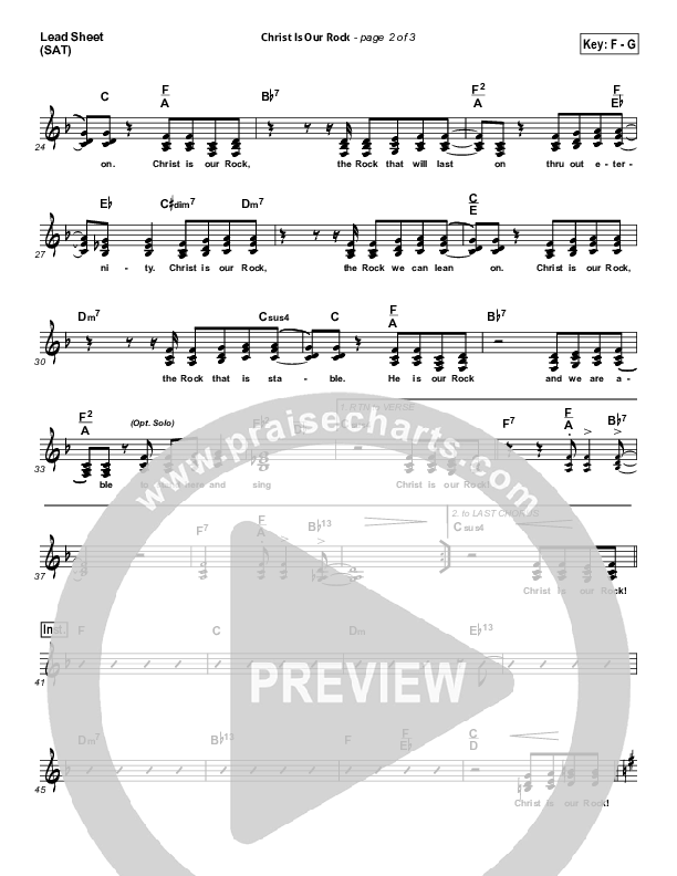 Christ Is Our Rock Lead Sheet ()
