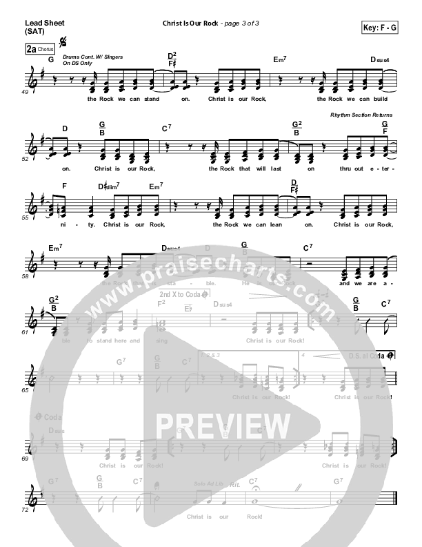 Christ Is Our Rock Lead Sheet ()