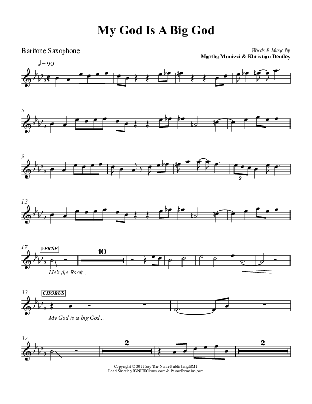My God Is A Big God Bari Sax (Martha Munizzi)