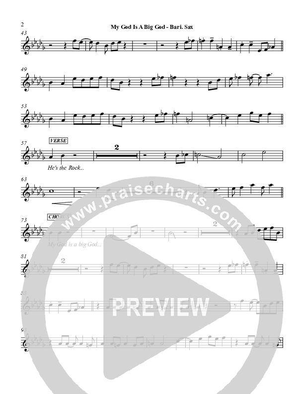 My God Is A Big God Bari Sax (Martha Munizzi)