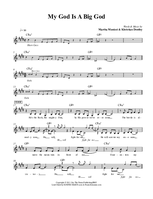 My God Is A Big God Lead Sheet (Martha Munizzi)