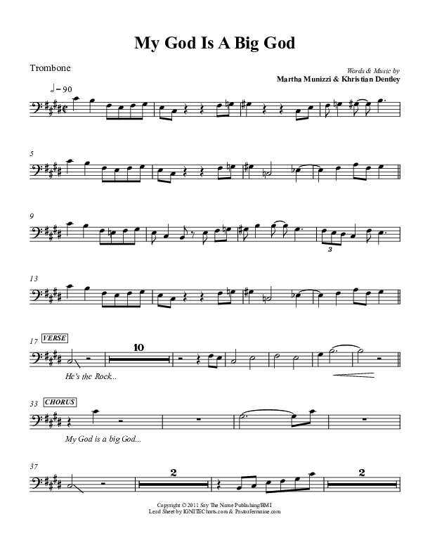 My God Is A Big God Trombone (Martha Munizzi)
