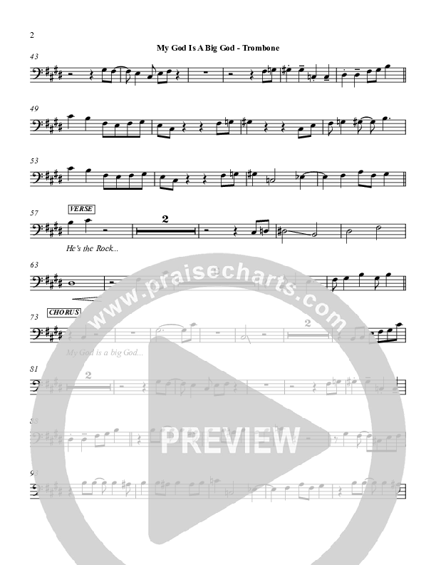 My God Is A Big God Trombone (Martha Munizzi)