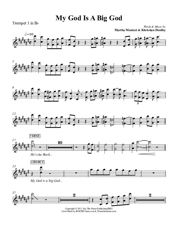 My God Is A Big God Trumpet 1 (Martha Munizzi)