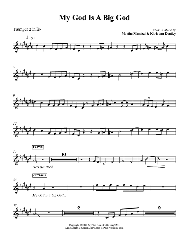 My God Is A Big God Trumpet 2 (Martha Munizzi)