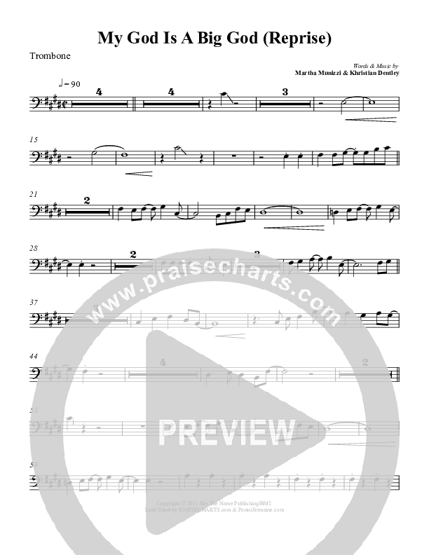 My God Is A Big God Reprise Trombone (Martha Munizzi)