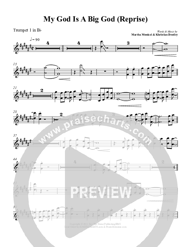 My God Is A Big God Reprise Trumpet 1 (Martha Munizzi)