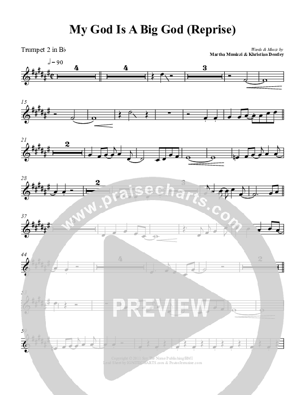 My God Is A Big God Reprise Trumpet 2 (Martha Munizzi)