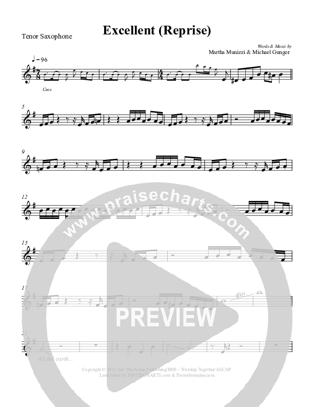 Excellent Reprise Tenor Sax 2 (Martha Munizzi)