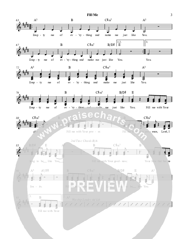 Fill Me Lead Sheet (Martha Munizzi)