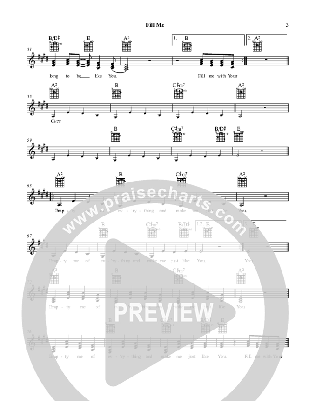 Fill Me Lead Sheet (Martha Munizzi)