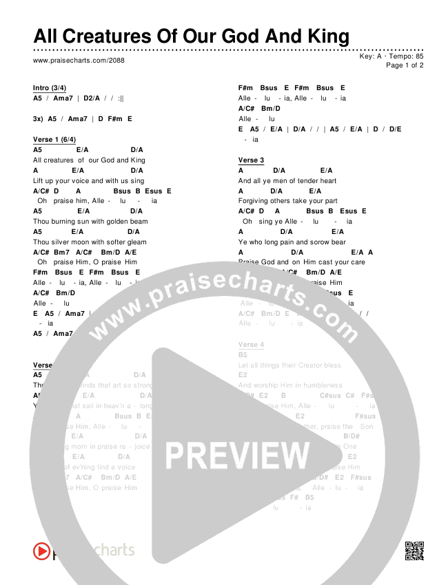 All Creatures Of Our God And King Chords & Lyrics (Slater Armstrong)