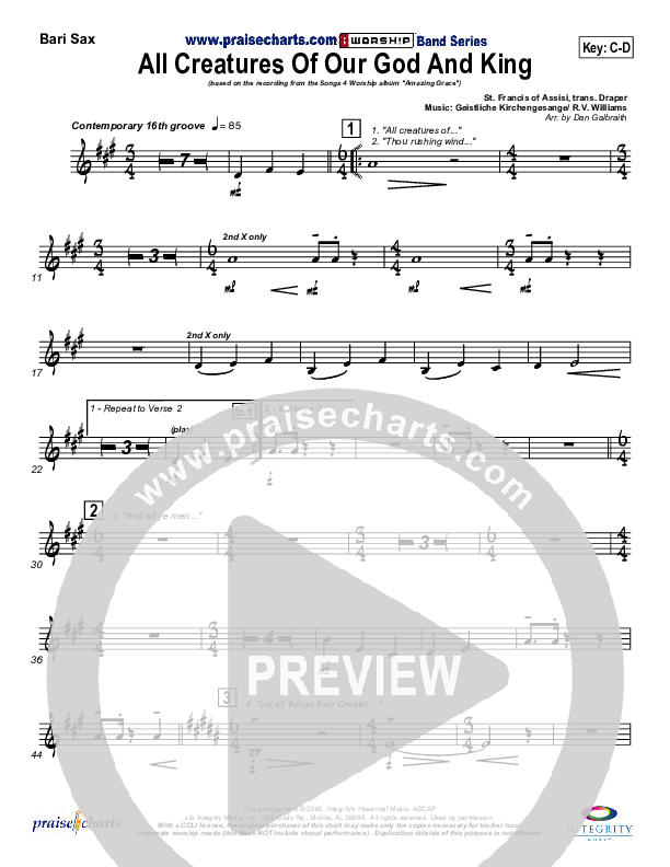 All Creatures Of Our God And King Bari Sax (Slater Armstrong)