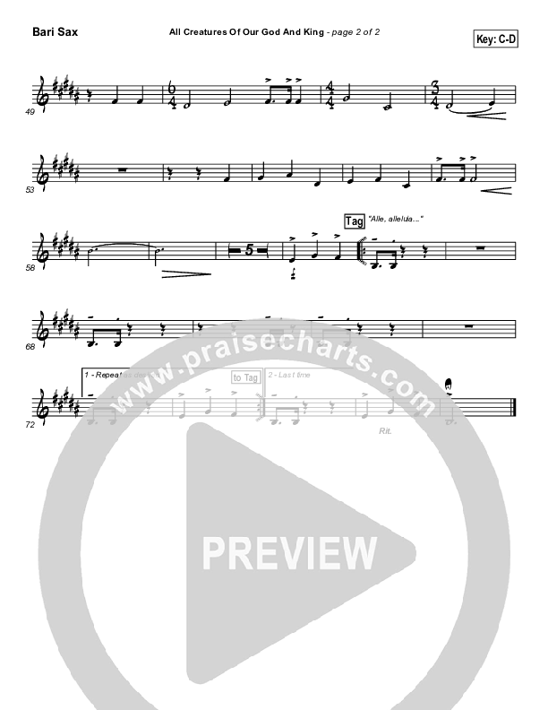 All Creatures Of Our God And King Bari Sax (Slater Armstrong)