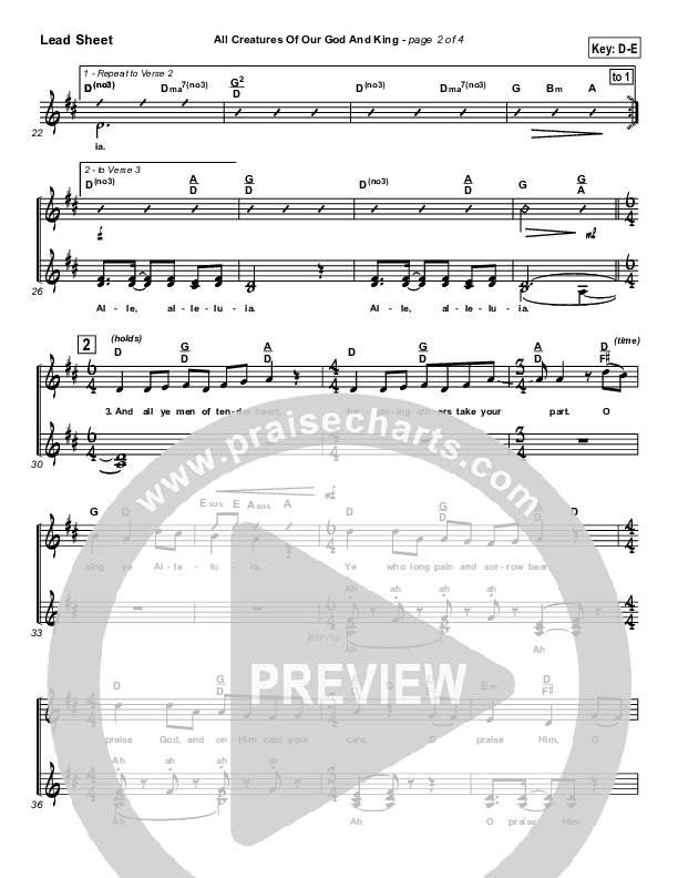 All Creatures Of Our God And King Lead Sheet (Slater Armstrong)