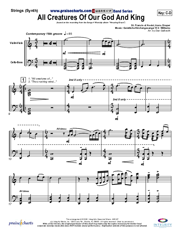 All Creatures Of Our God And King Synth Strings (Slater Armstrong)